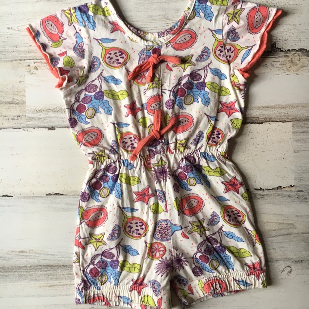 Origany Coral And Blue Romper 4t
